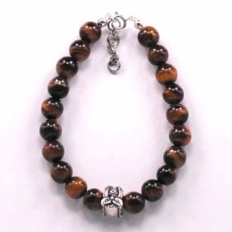 Bracelet Ball 8mm. Tiger Eye Stone