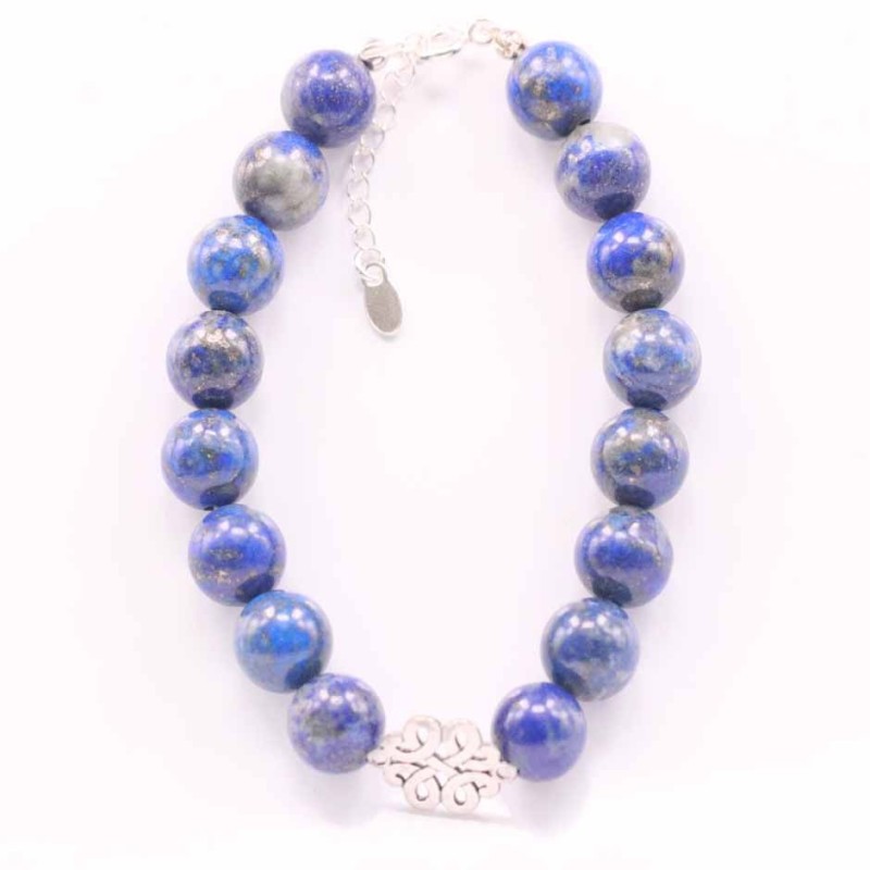 Bracelet Ball 10mm. Lapis Stone