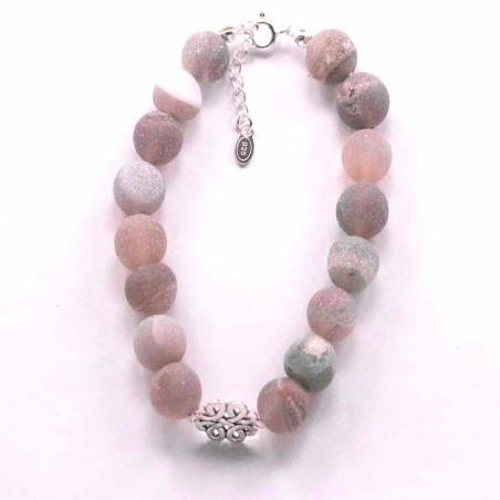 Bracelet Ball 10mm. Agate Spider Stone