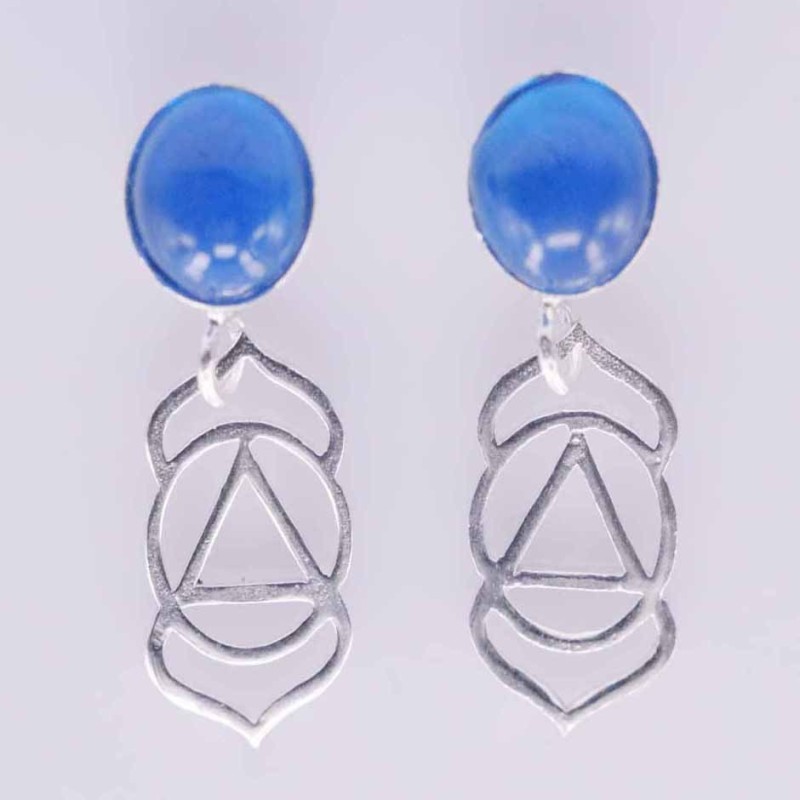 Earring Flower Chakras Stone