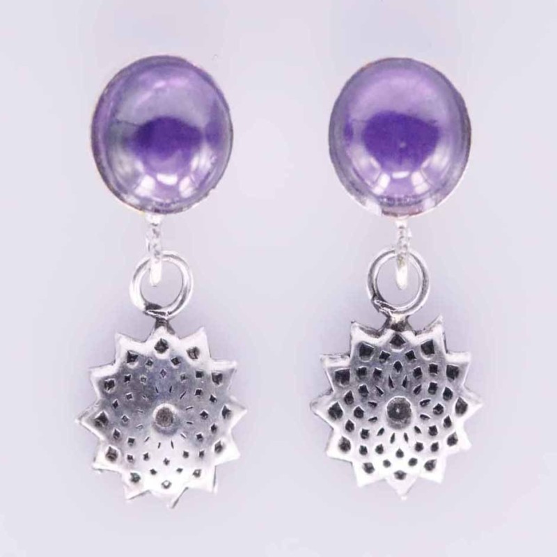 Earring Flower Chakras Stone