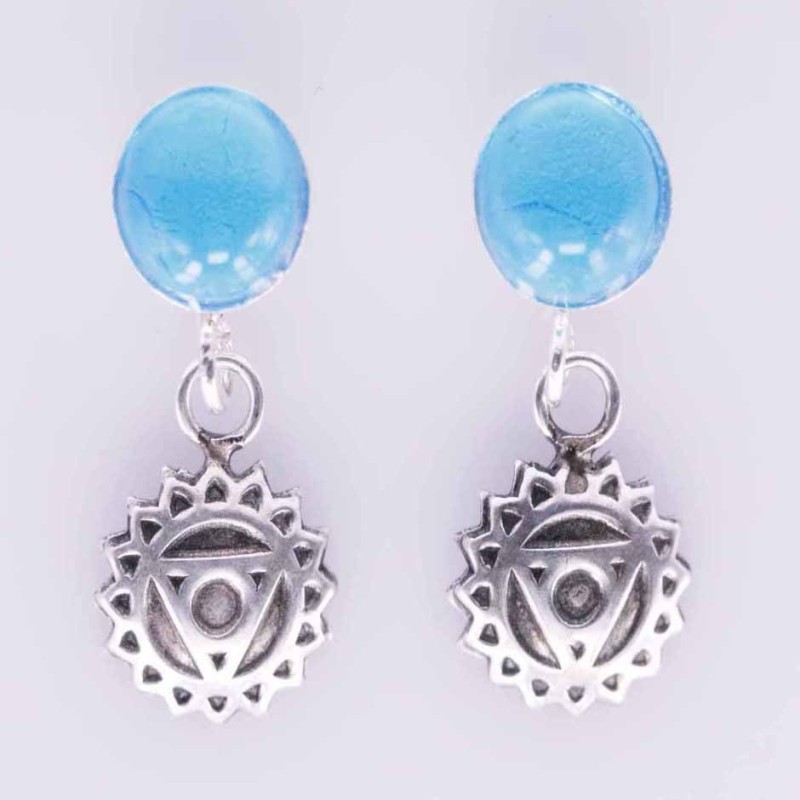 Earring Flower Chakras Stone