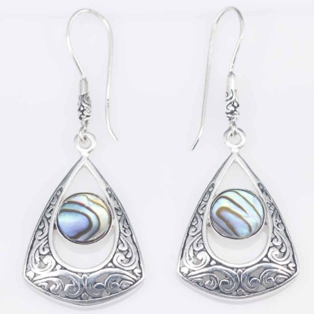 Earring Triangle 19x28mm. Abalon Shells