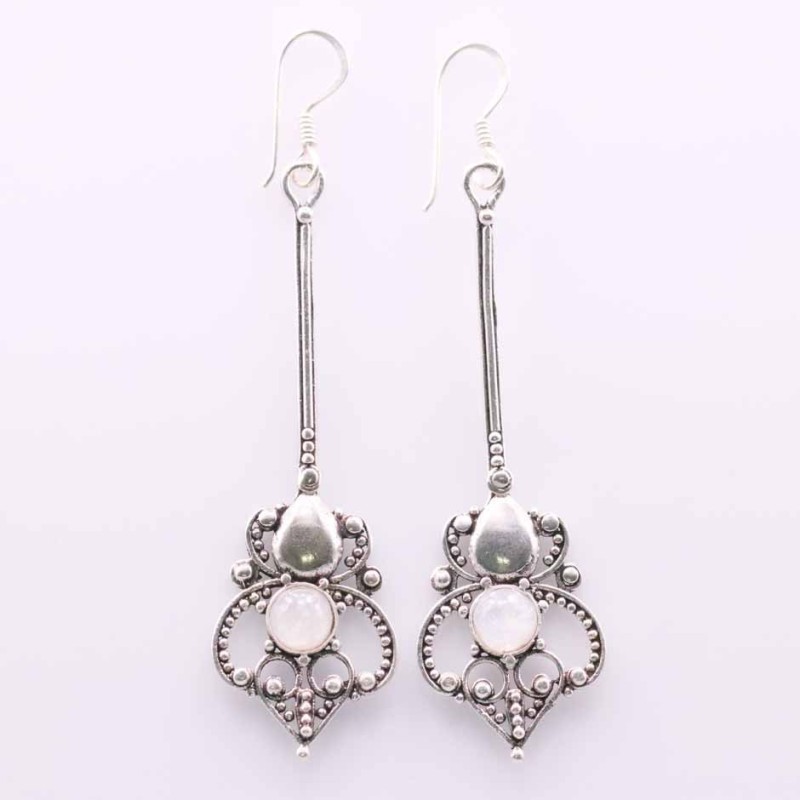 Earring Long With Moon Stone