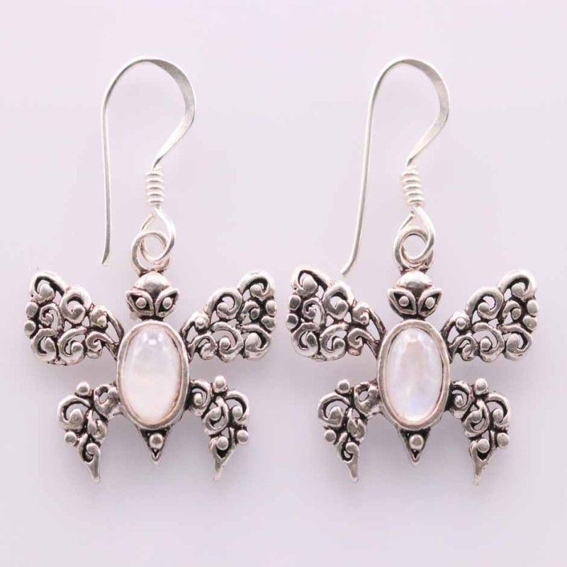 Earring Butterfly Moon Stone