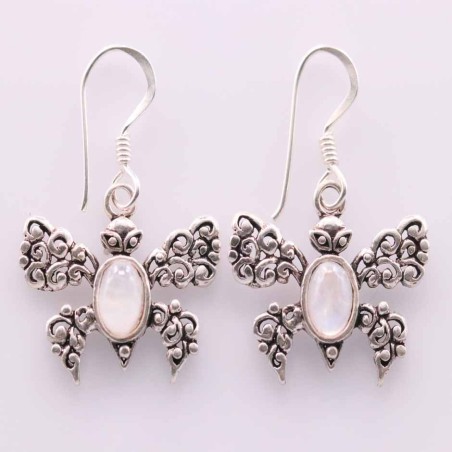 Earring Butterfly Moon Stone