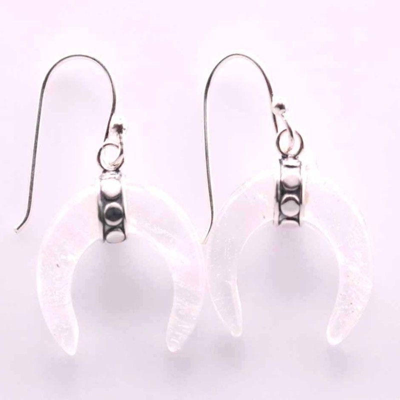 Earring Horn 22mm. Quartz Stone