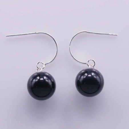 Earring Ball 10mm. Onix Stone