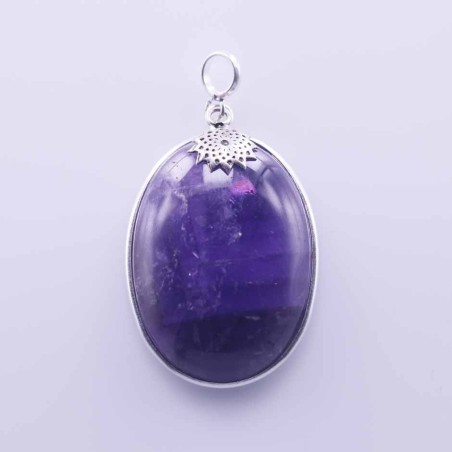 Pendant Oval 23x31mm. Amethyst Stone