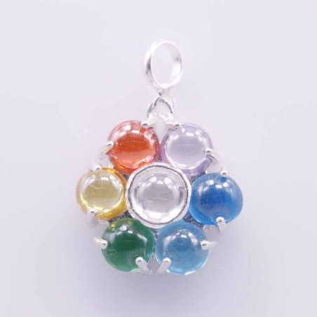 Pendant Round  18mm.Chakras