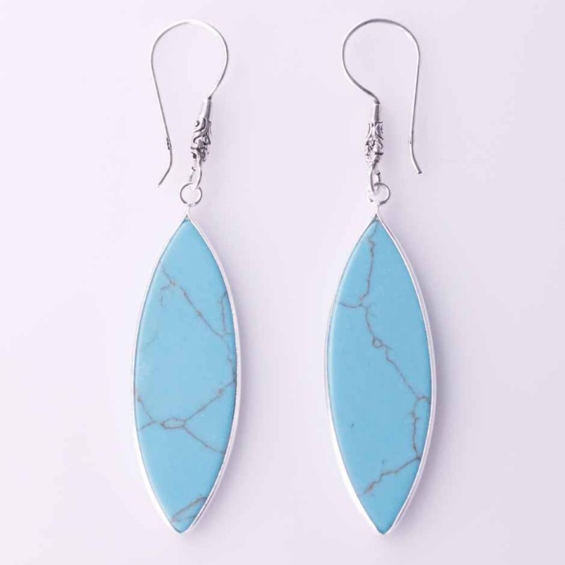 Earring Lanz. 13x29mm. Torquoise Stone Earring Lanz. 13x29mm. Torquoise Stone
