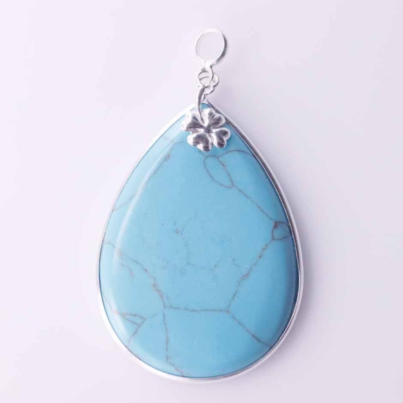 Pendant Drop 31x43mm MoonTorquoise Stone