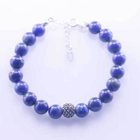 Bracelet Plain 8mm. Ball 8mm. Lapis Stone