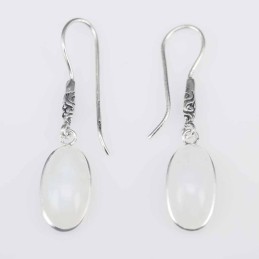 Earring Oval 8x17mm. Moon Stone