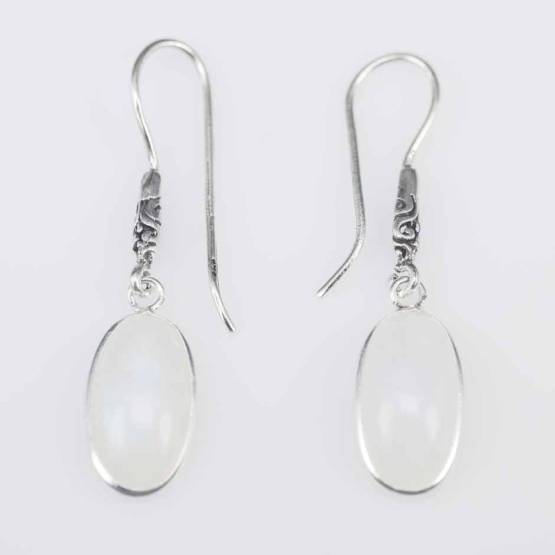 Earring Oval 8x17mm. Moon Stone Earring Oval 8x17mm. Moon Stone