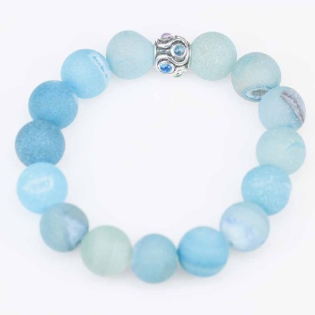 Bracelet Ball 12mm.with Plain 10mm.Agate Stone