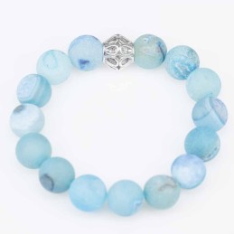 Bracelet Ball 12mm.with Plain 13mm. Agate Stone