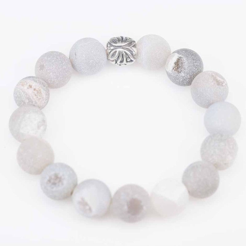 Bracelet Ball 12mm.with Plain 10mm. Agate Stone