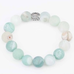 Bracelet Ball 12mm.with Plain 10mm. Agate Stone