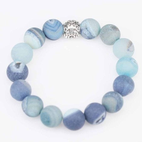 Bracelet Ball 12mm.with Plain 11mm. Agate Stone