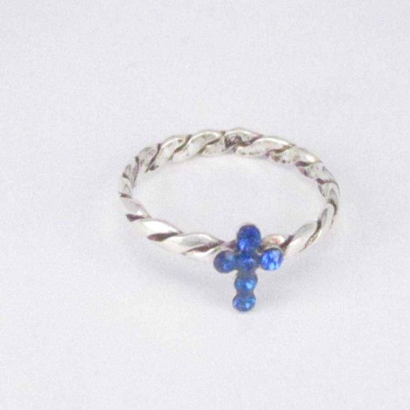 Ring with cross crystal Zafire color