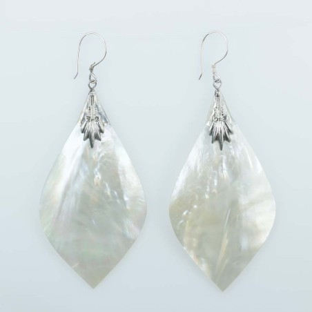 Earring Drop 30x72mm. MOP Shell