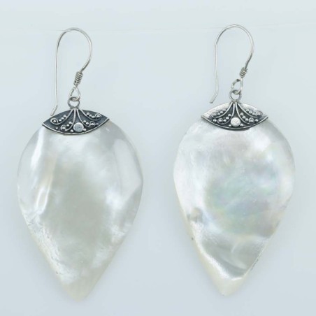 Earring Drop 23x53mm. MOP Shell