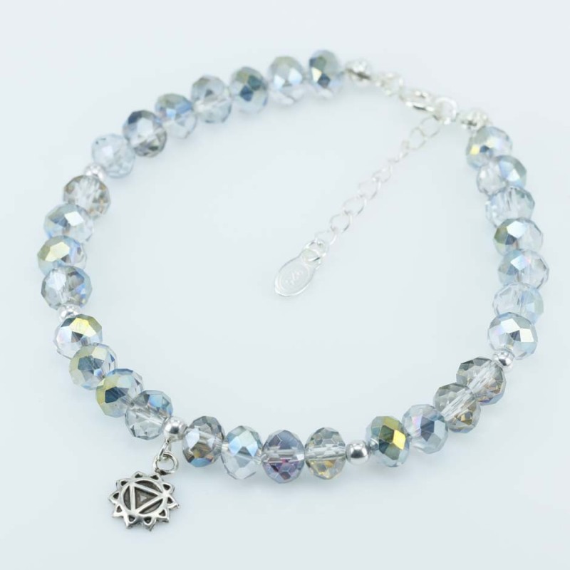 Bracelet ball 3-6mm.Crystal Green Color + pendant
