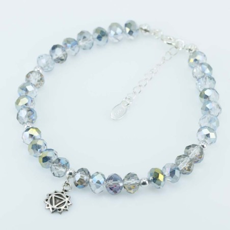 Bracelet ball 3-6mm.Crystal Green Color + pendant