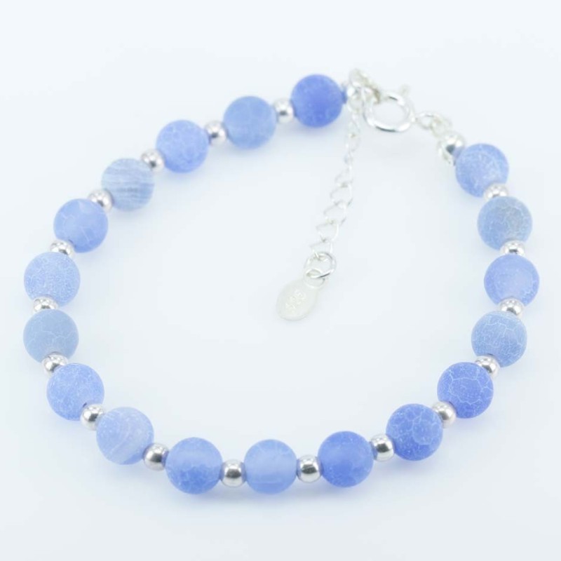 Bracelet Ball 5mm. with ball plain Blue Agate