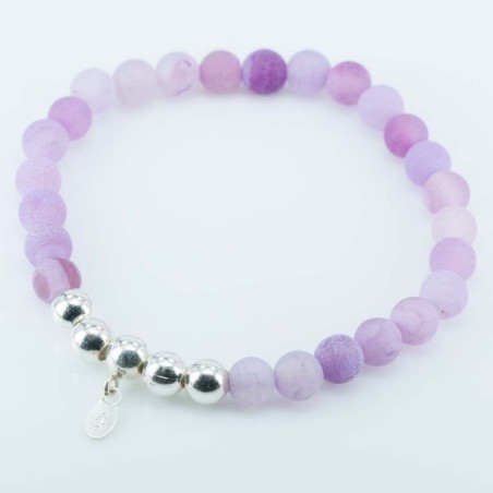 Bracelet Ball 6mm. with plain ball Purple Agate