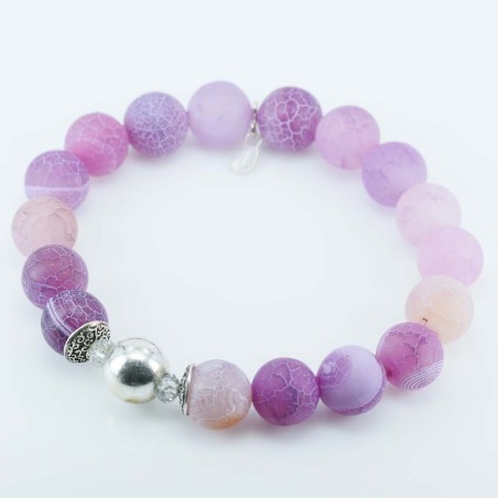 Bracelet Ball 10mm. with plain ball Purple Agate