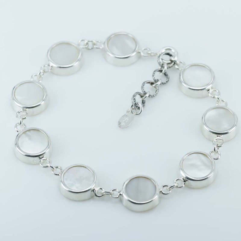 Bracelet Round 10mm. MOP Shell