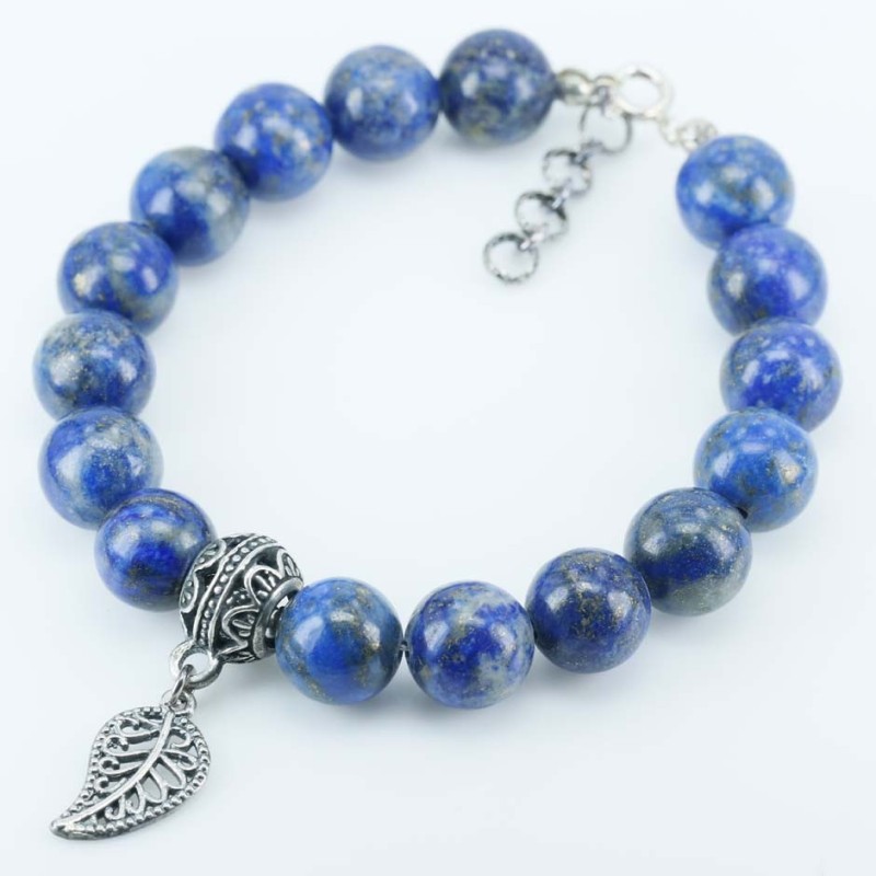 Bracelet Ball 10mm. Lapis Stone