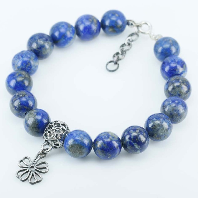 Bracelet Ball 10mm. Lapis Stone