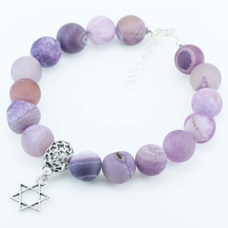 Bracelet Ball 10mm. Agate Spider Stone