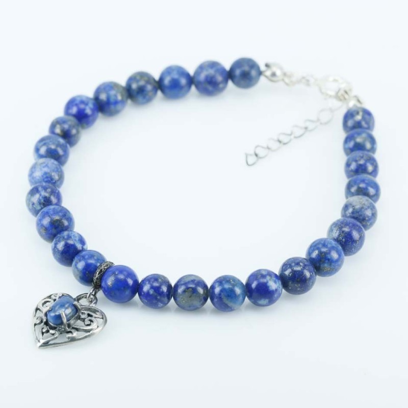 Bracelet Ball 6mm. Lapis Stone