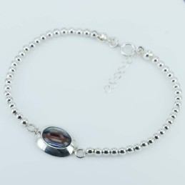 Bracelet Oval 12X16mm. Rose Abalon Shell