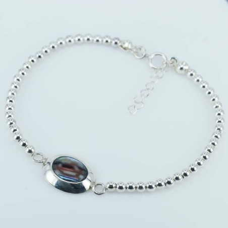 Bracelet Oval 12X16mm. Rose Abalon Shell