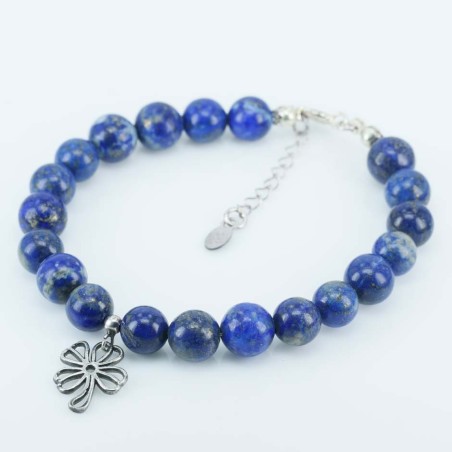 Bracelet Ball 8mm. Lapis Stone