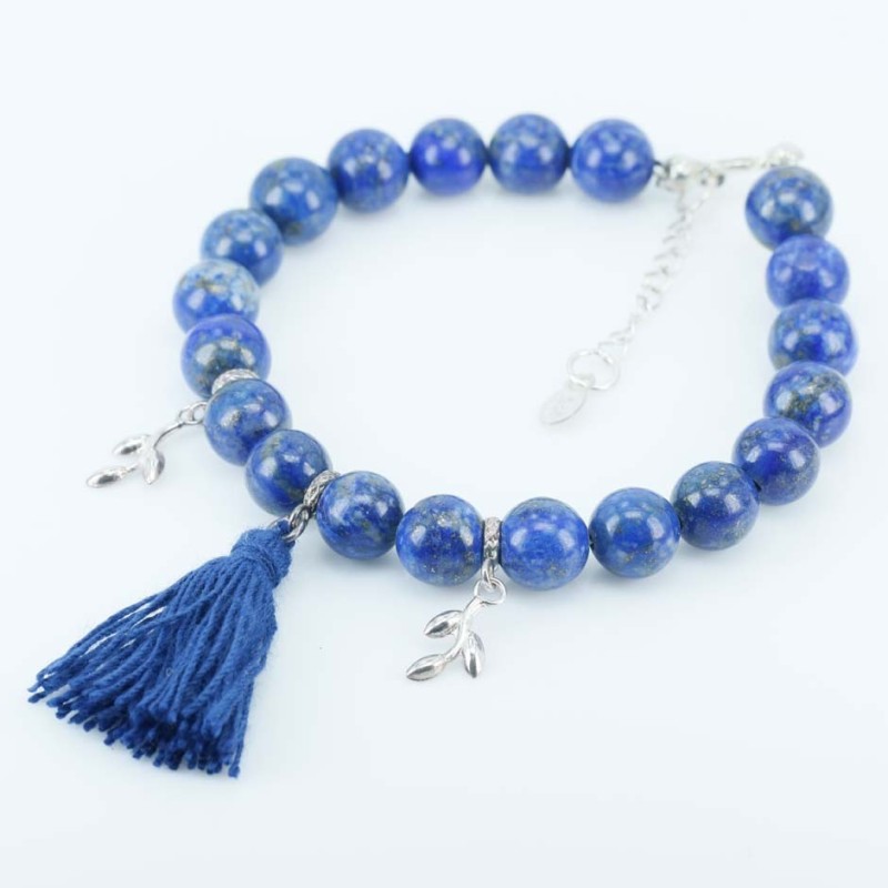 Bracelet Ball 8mm. Lapis Stone