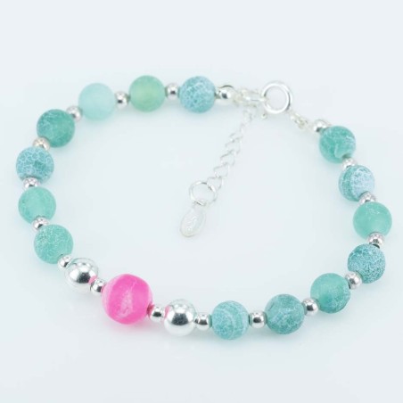 Bracelet Ball 6mm. Agate Stone