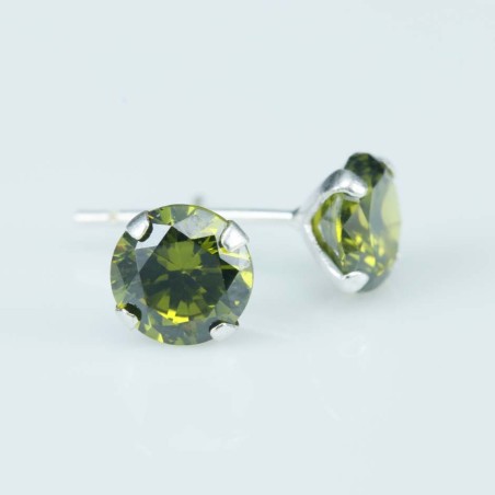 Ea c.z. rd 6mm. Peridote Color