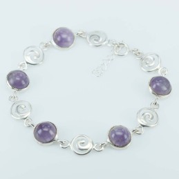 Bracelet Round Stones 8mm. Ametisth