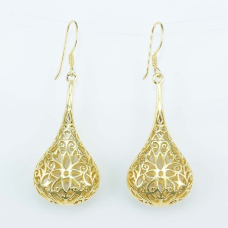 Earring 19x35mm. Plain Gold Color