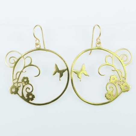 Earring 38mm. Plain Gold Color