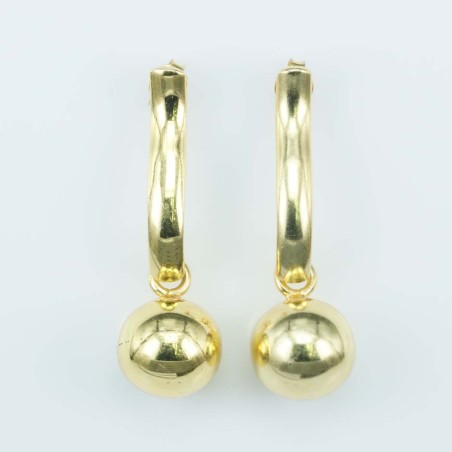 Earring 12mm. Plain Gold Color