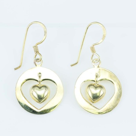 Earring 20mm. Plain Gold Color