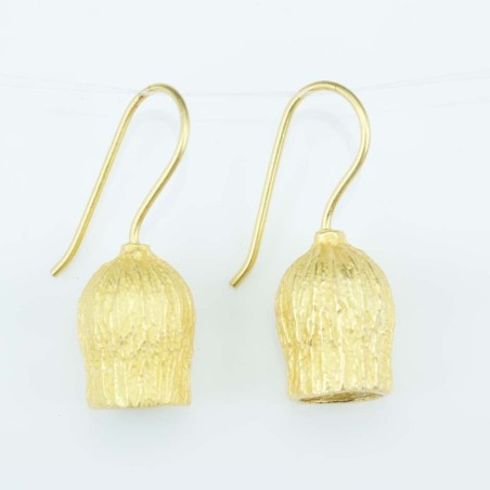 Earring 12x18mm. Plain Gold Color