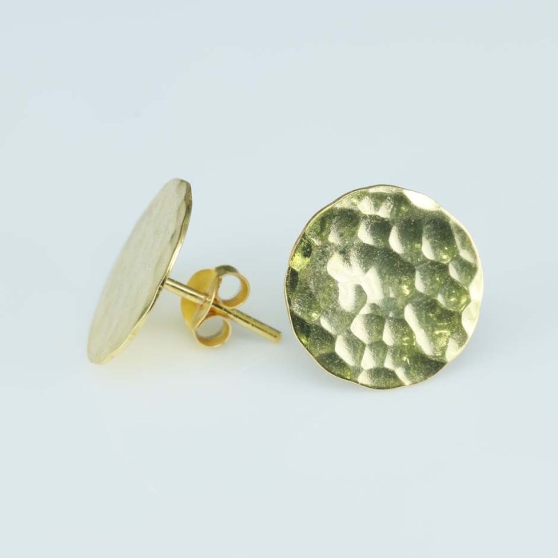 Earring 15mm. Plain Gold Color